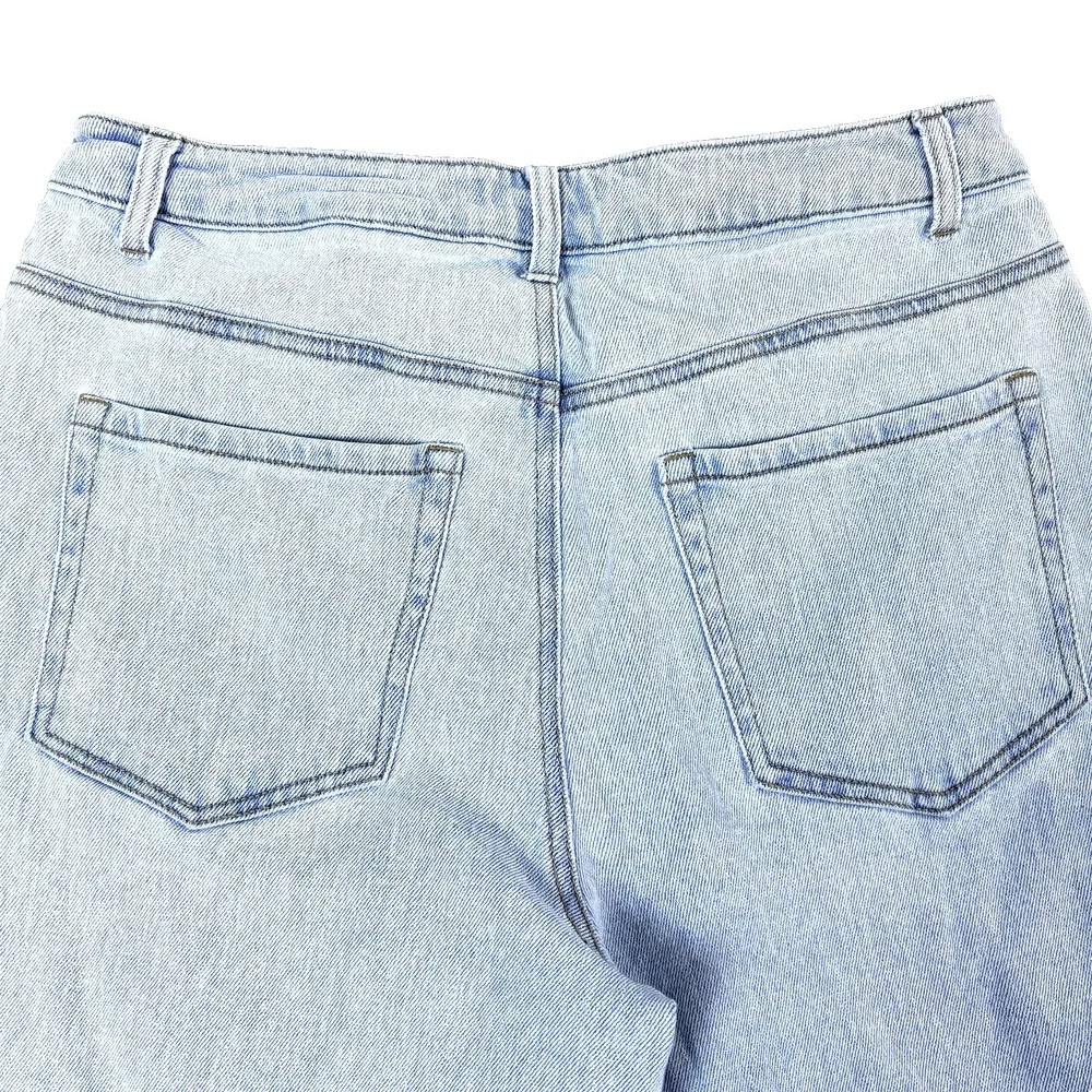 SO Womens Wide Leg Cropped Denim Jeans Raw Hem Light Wash‎ Size 13 31W - Picture 6 of 16
